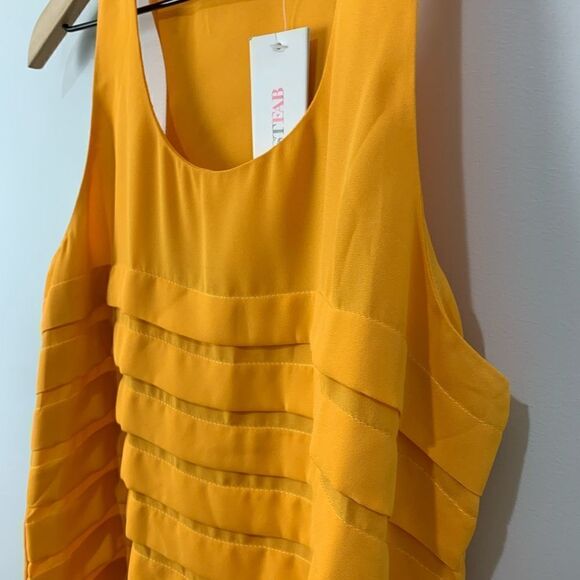 JustFab Yellow Tank Blouse - Picture 3 of 6